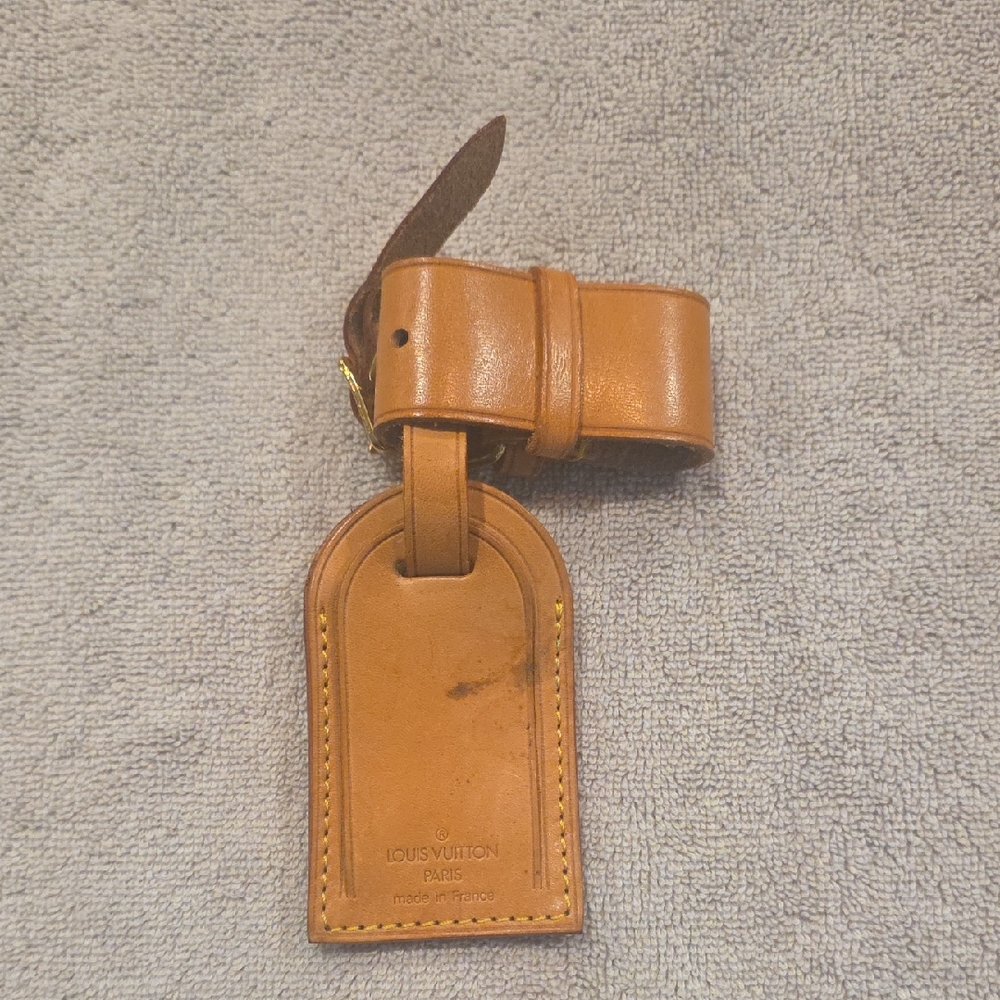 Louis Vuitton Brown Leather Luggage Tag
